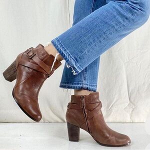 Cole Haan Brown Leather Upper Heel Casual Ankle Boots 7.5